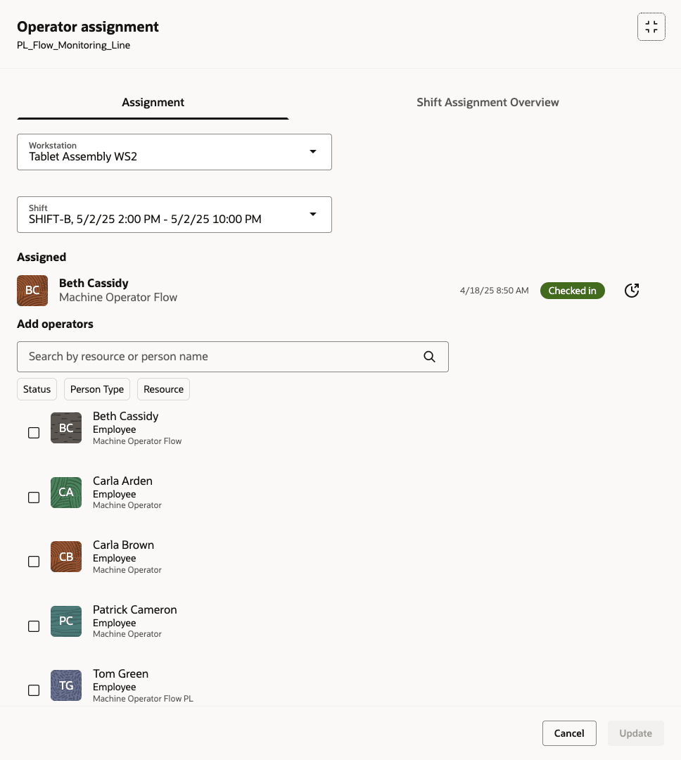 Manage Operator Assignments