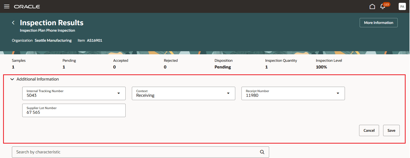 Inspection Level User-Defined Fields
