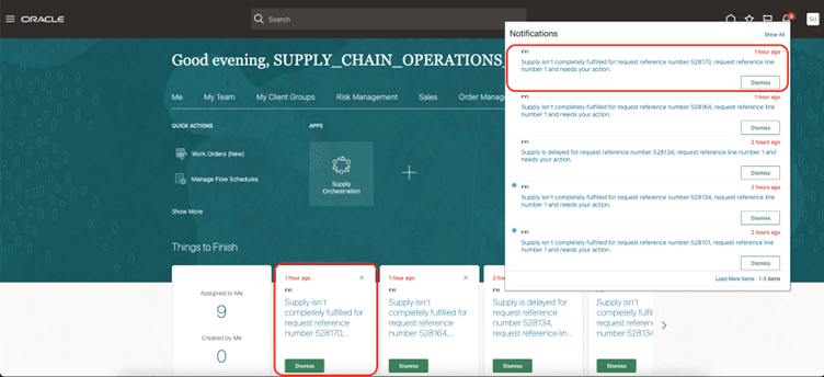 Click a notification