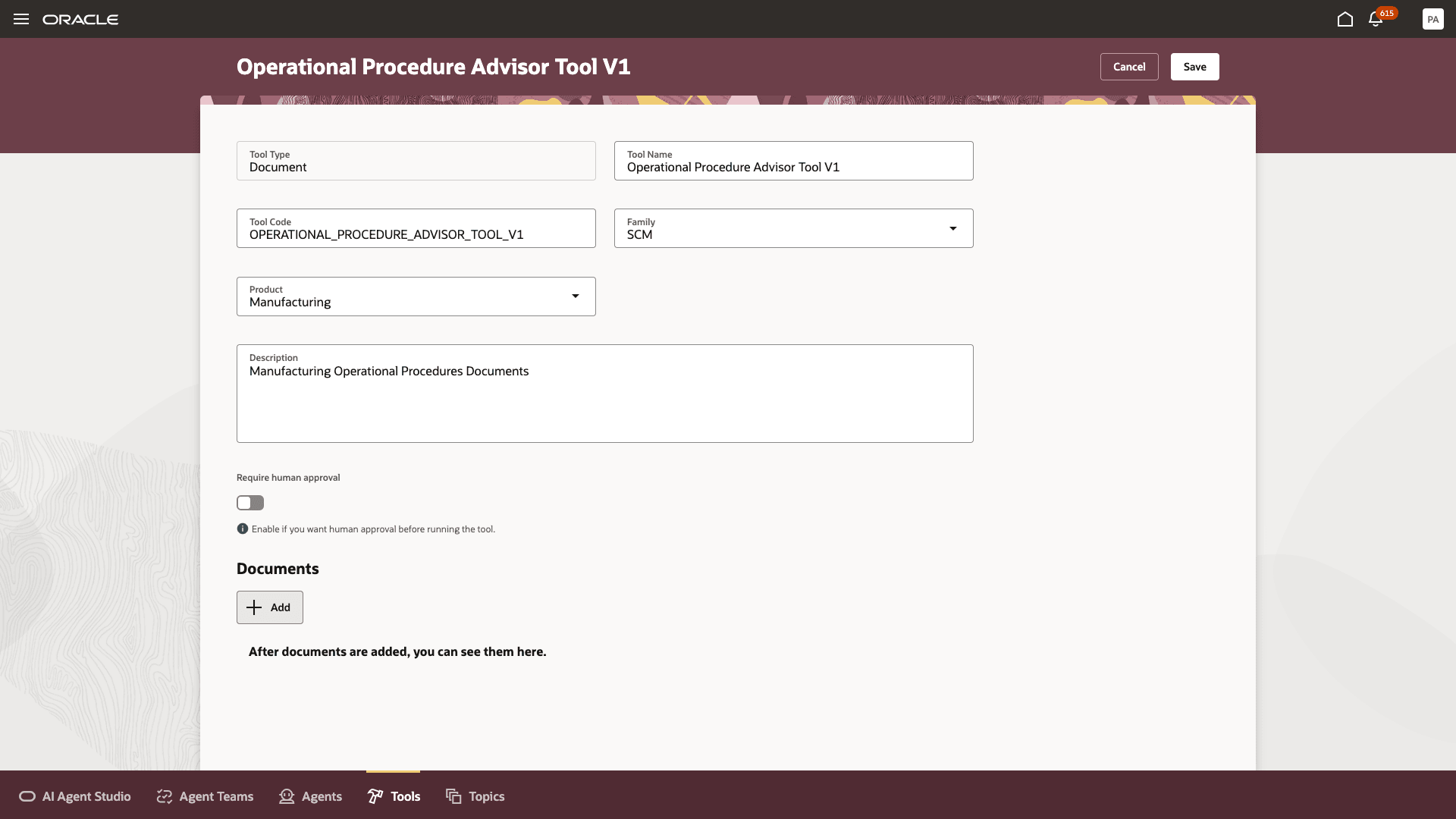 Adding Documents to the Document Tool