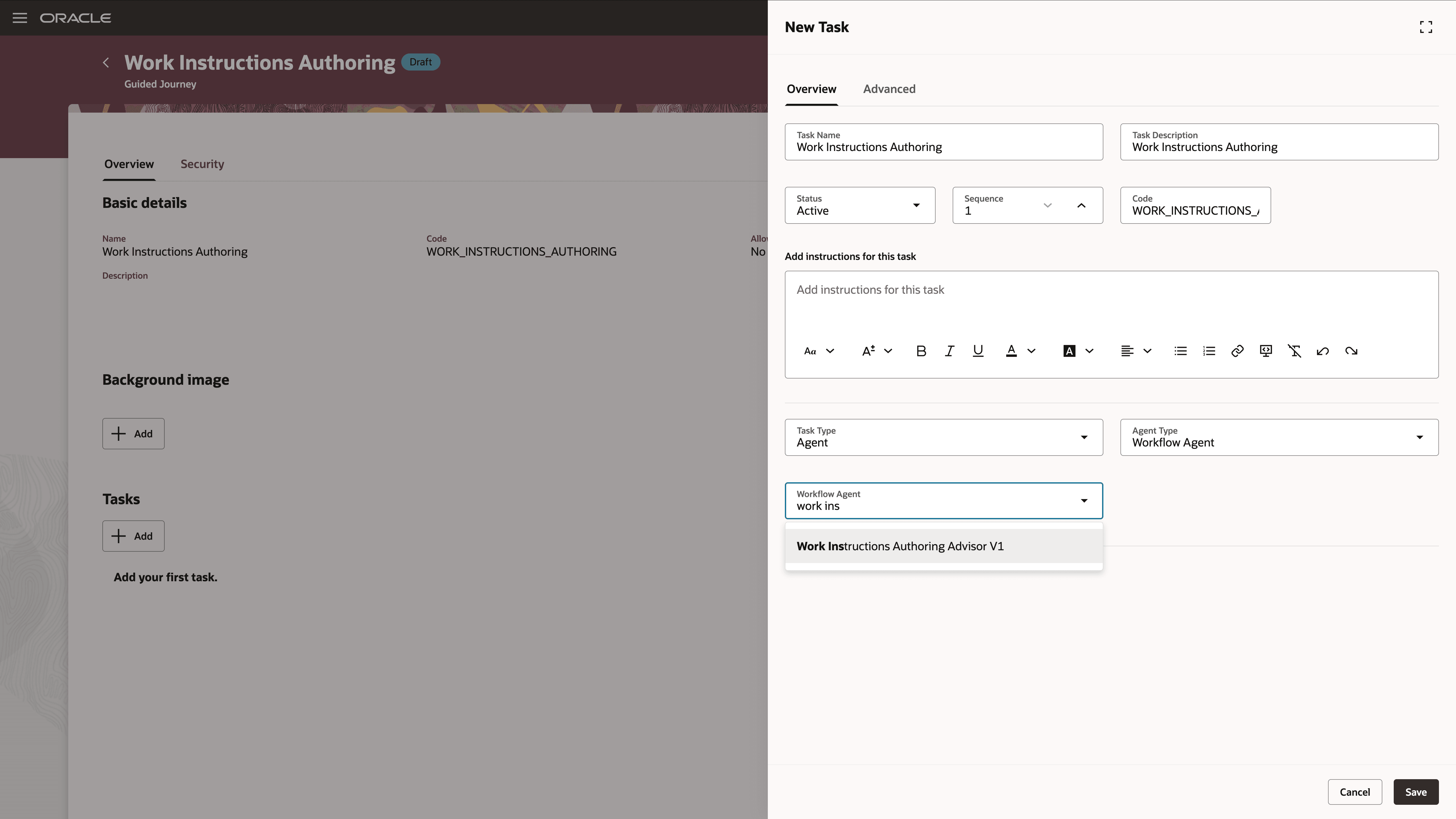 Adding the agent to a Guided Journey Task
