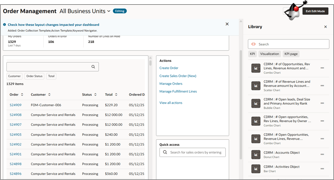Landing Page - Edit Page Layout