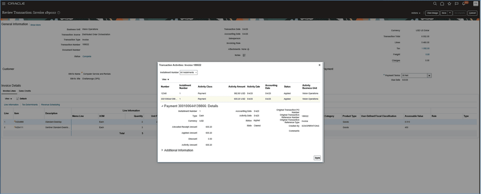 Payment is in cleared status