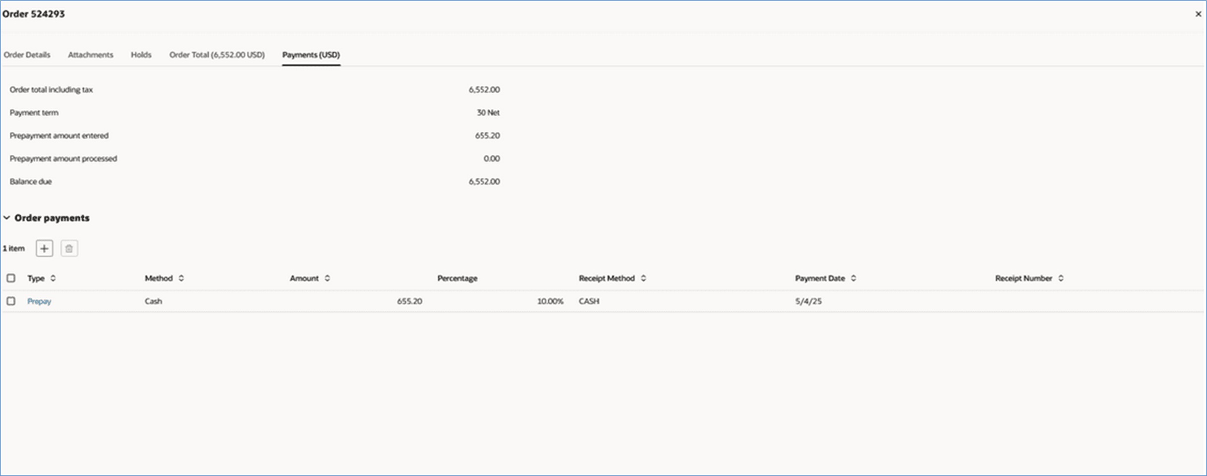 Click Add then examine the values: