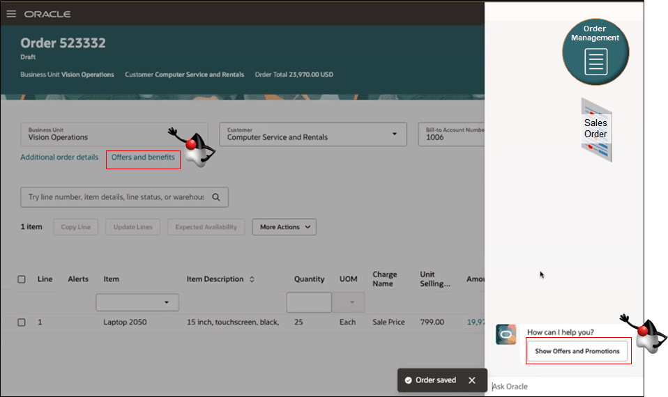Create a Sales Order for AI Agent: Sales Promotions Advisor