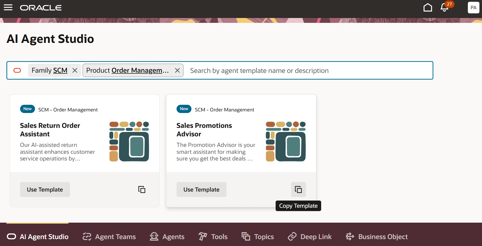 AI Agent Studio page  for AI Agent: Sales Promotions Advisor