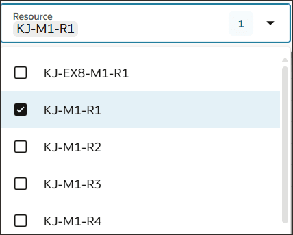 Selecting a Resource to Filter By