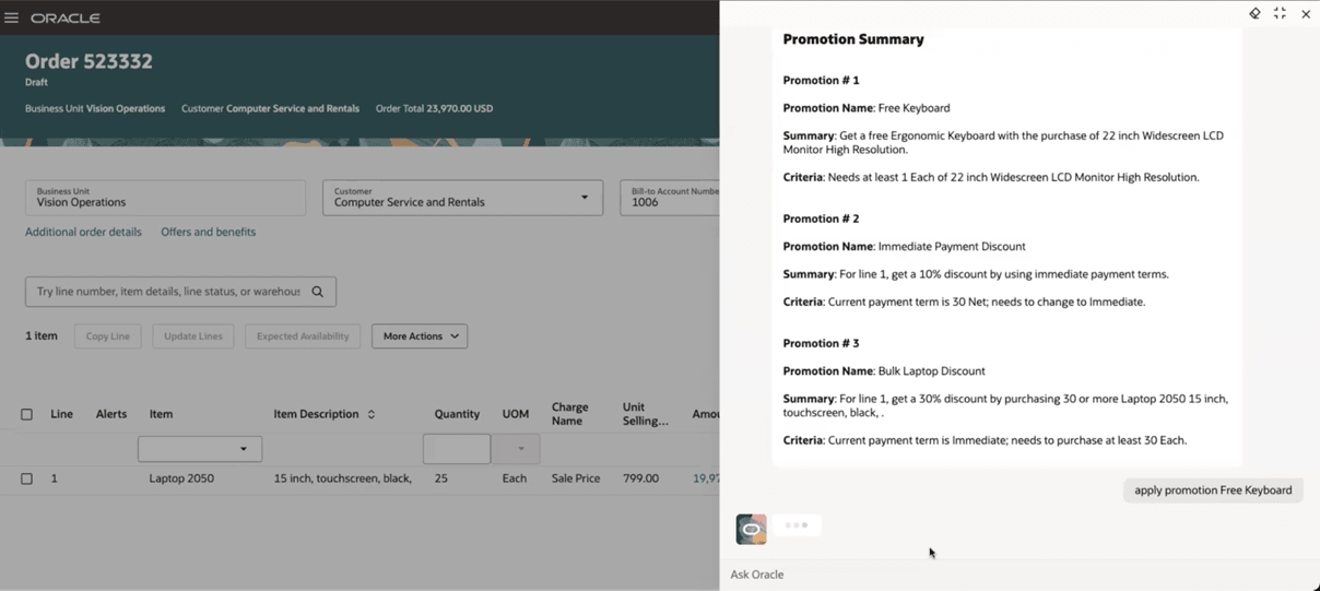 three recommended promotions
