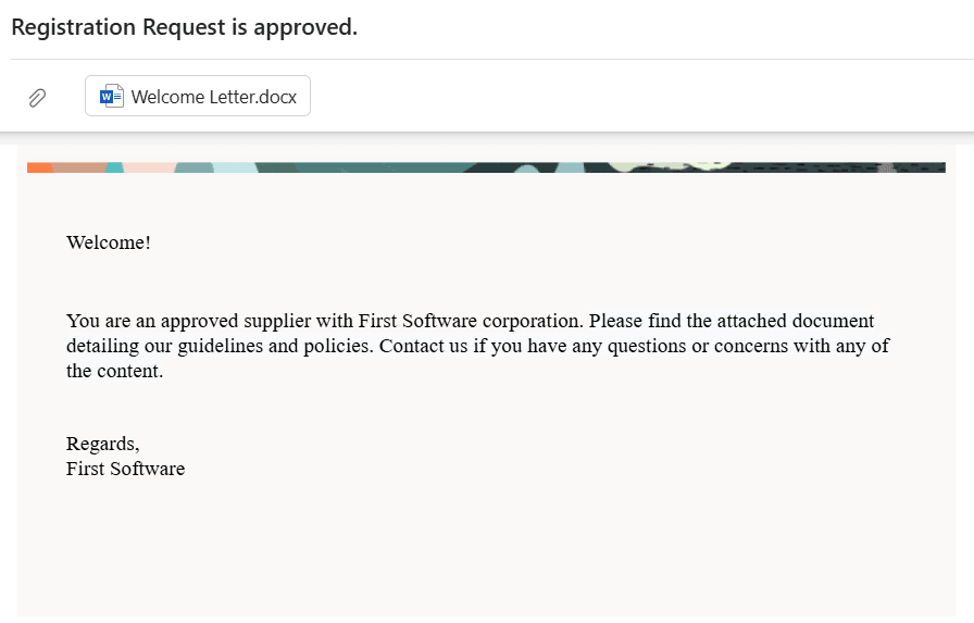 New Supplier Email Notification