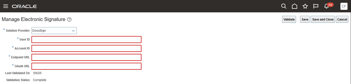 Configure Electronic Signature for Procurement Documents