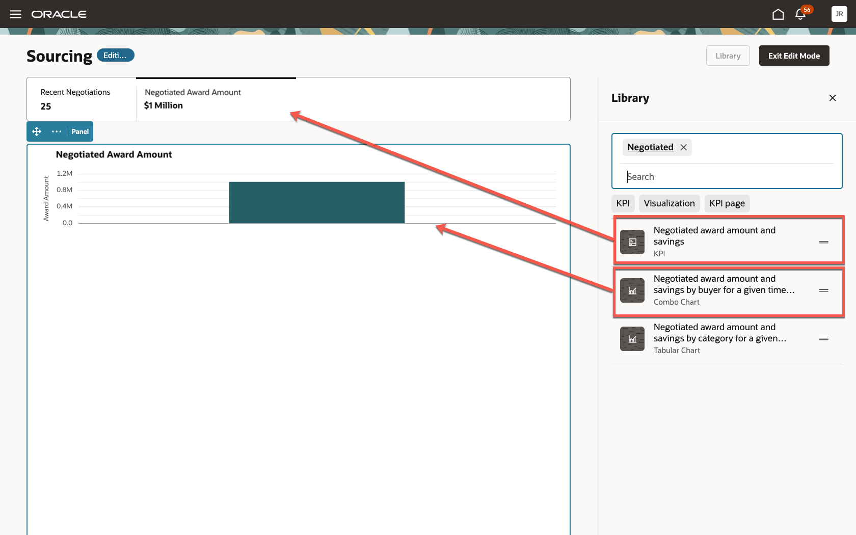 Add OTBI-Based KPIs and Visualization to the Landing Page