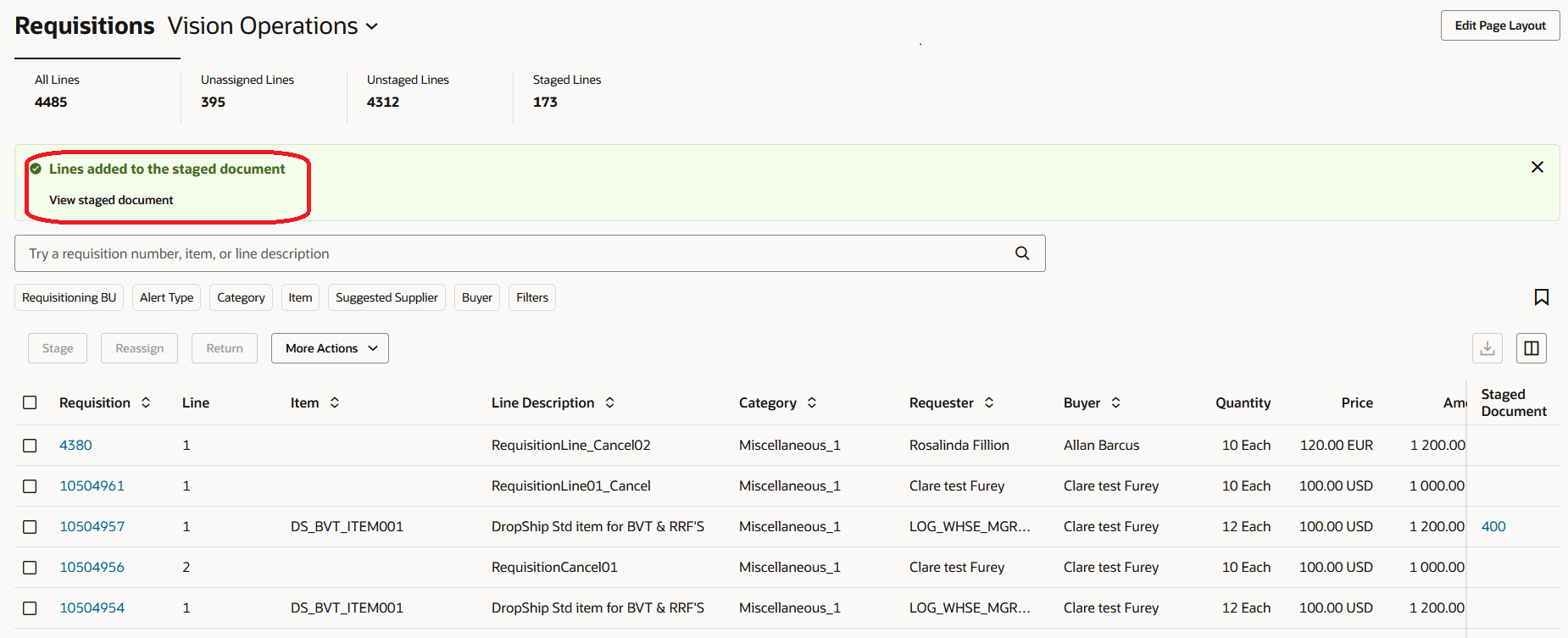 View Staged Document Hyperlink