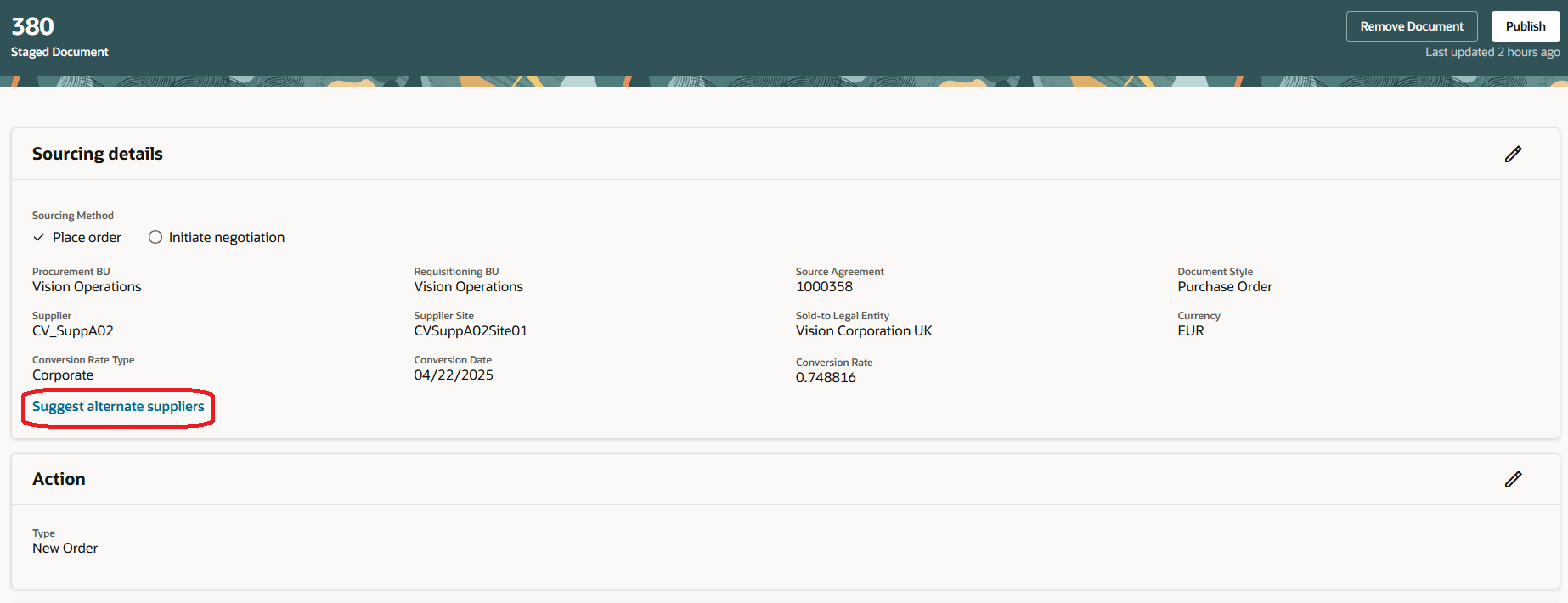 Suggest Alternate Suppliers Hyperlink