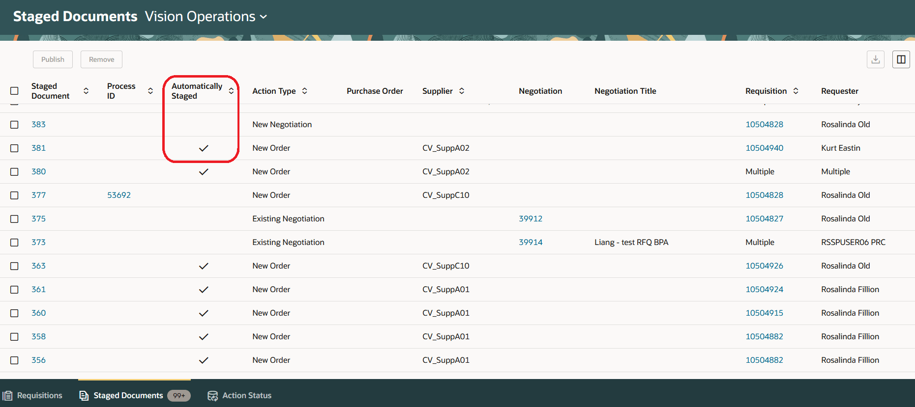 Automatically Staged Documents