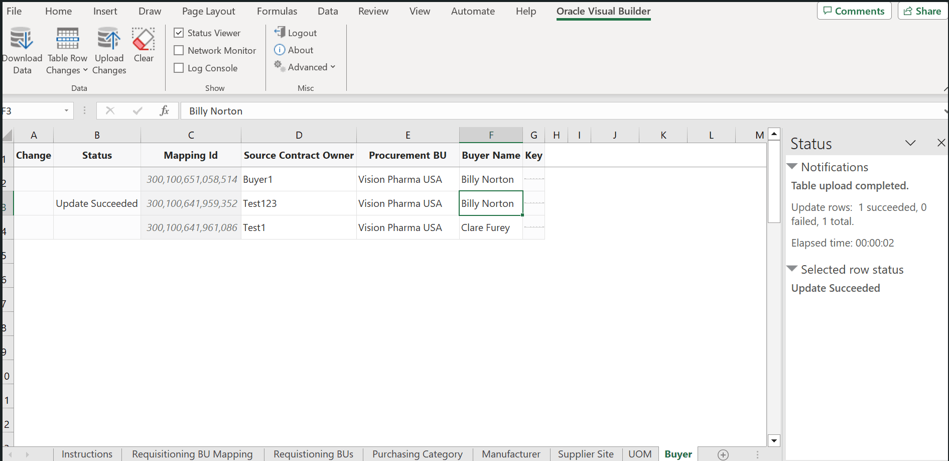 Buyer Mapping Spreadsheet