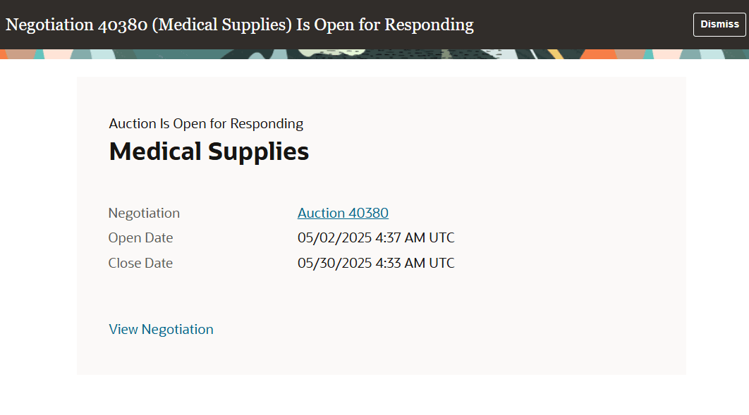 Negotiation Open for Responding FYI Notification