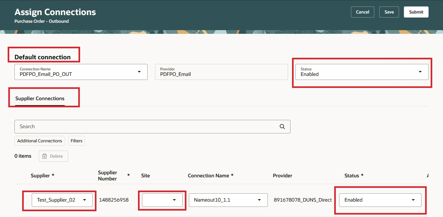 Default and Supplier Connection