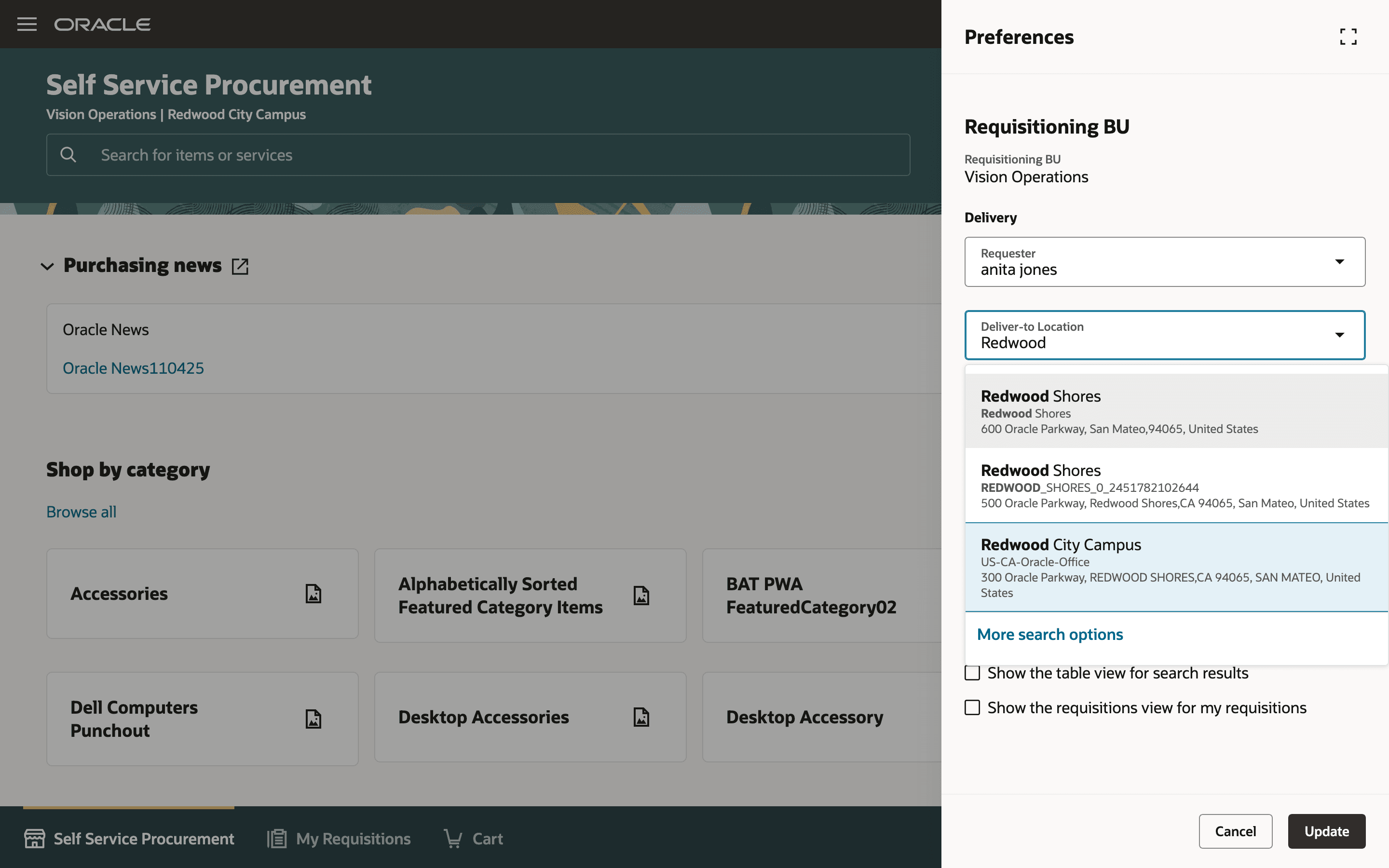 Use More search options to launch Advanced Search