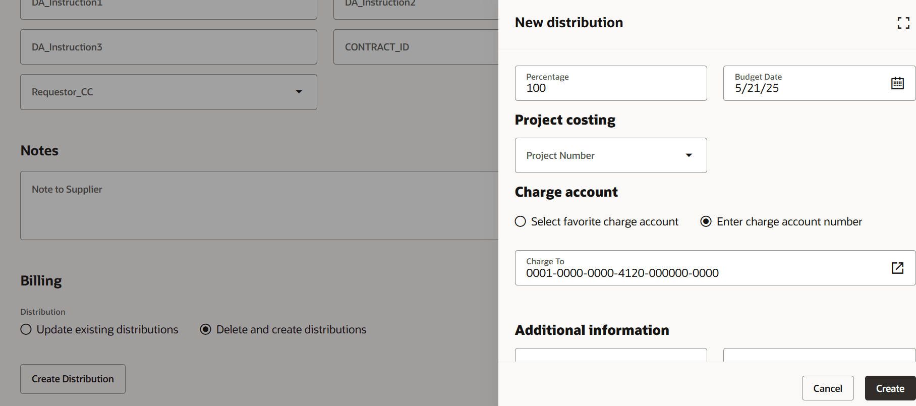 Create Distributions in Budgetary Control-Enabled Business Units