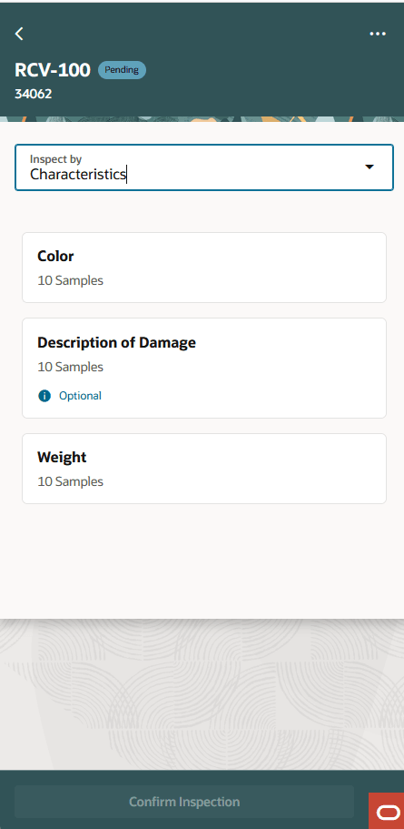 Inspection by Characteristic