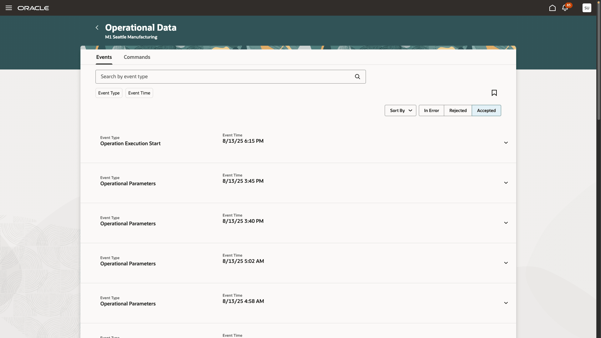 View Operational Events History