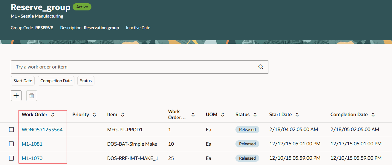Add Work Orders to Group