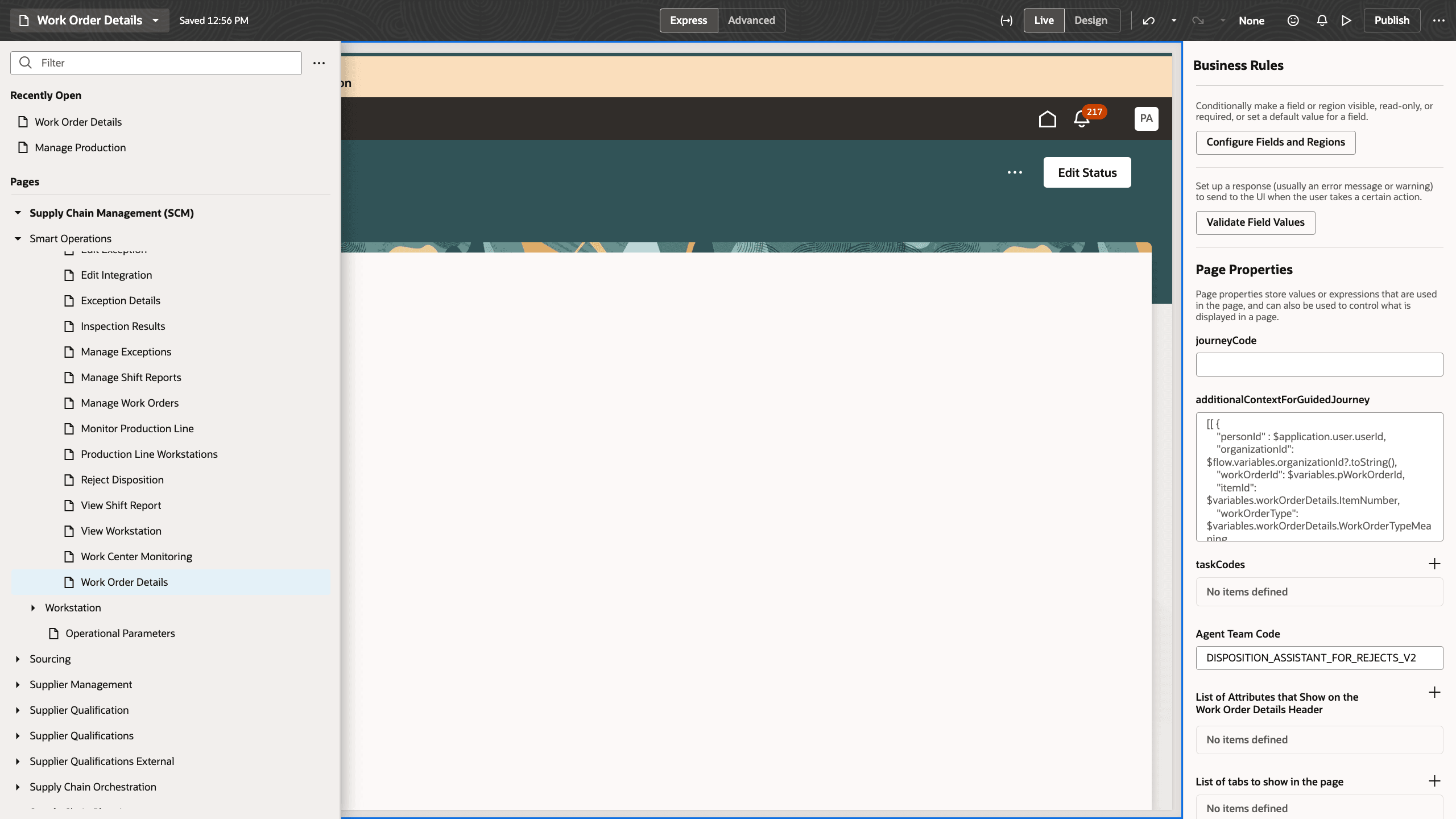 Adding Agent to the Production Supervisor Workbench page