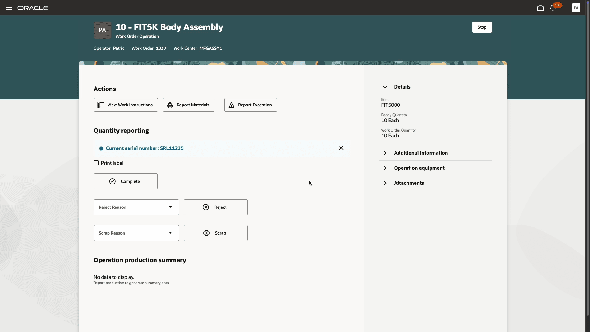 Report progress made during execution