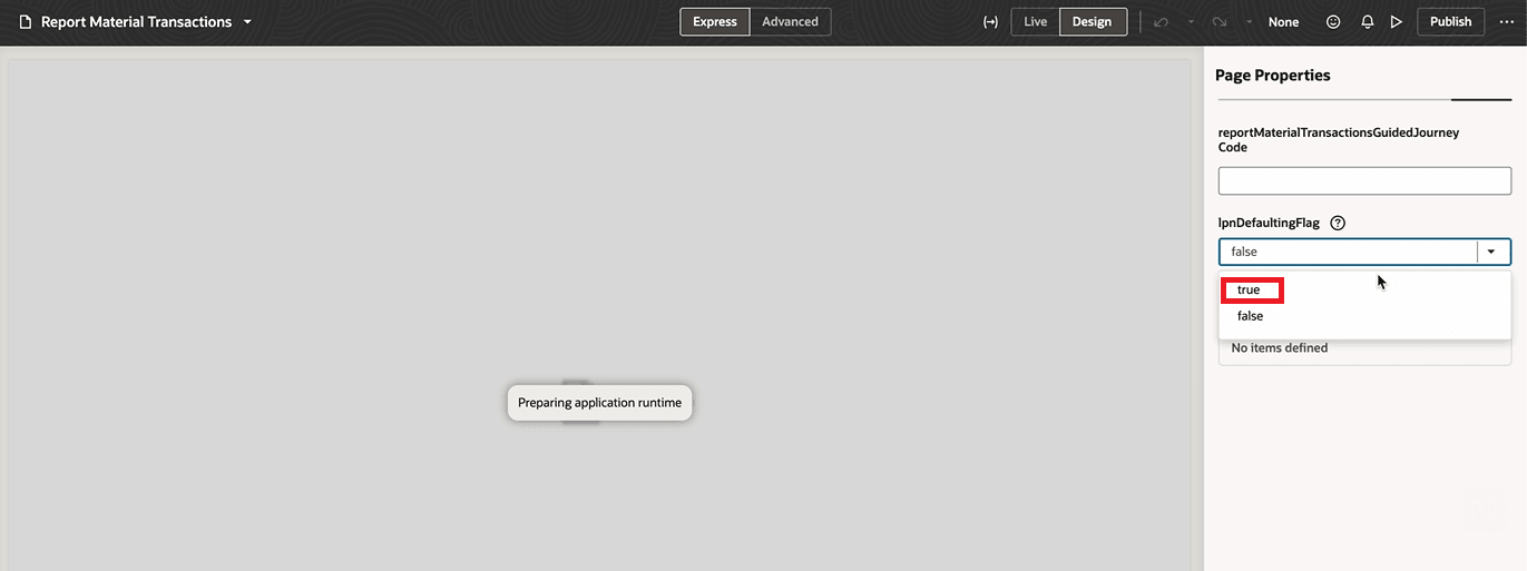 Set the lpnDefaultingFlag to Yes