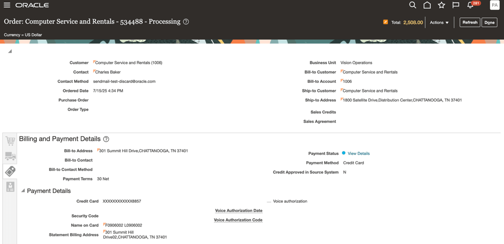 View Details next to Payment Status