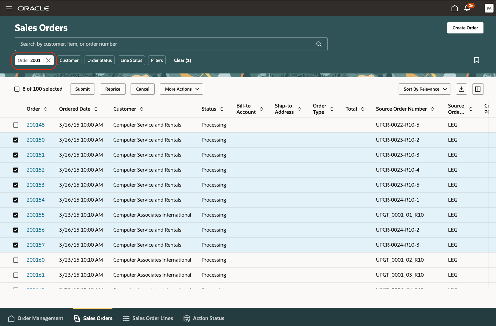 Multi-select and close orders from a sequence or range
