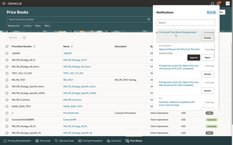 Look at the Notification, then click Dismiss.