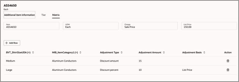 Apply matrix adjustments