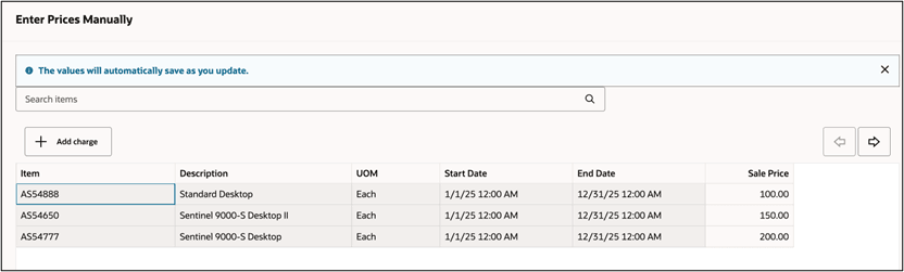 Enter Prices Manually