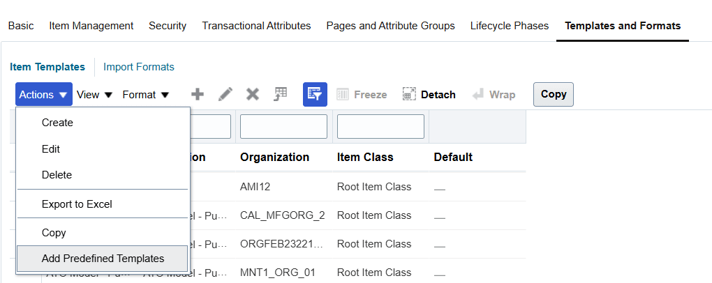 Add Pre-defined Template for Formulas