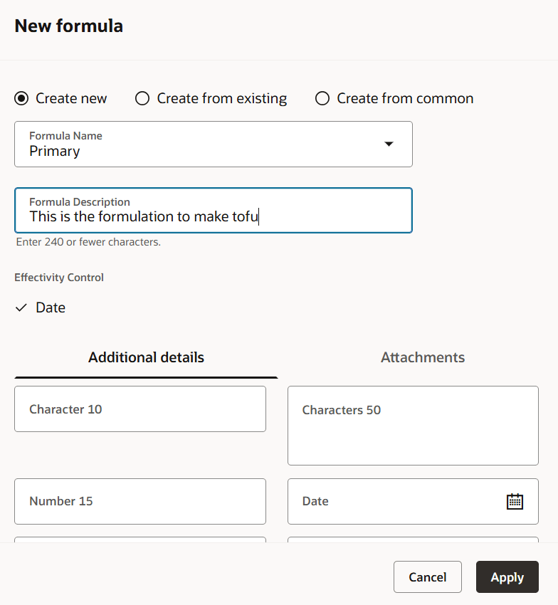 Create a New Formula Header