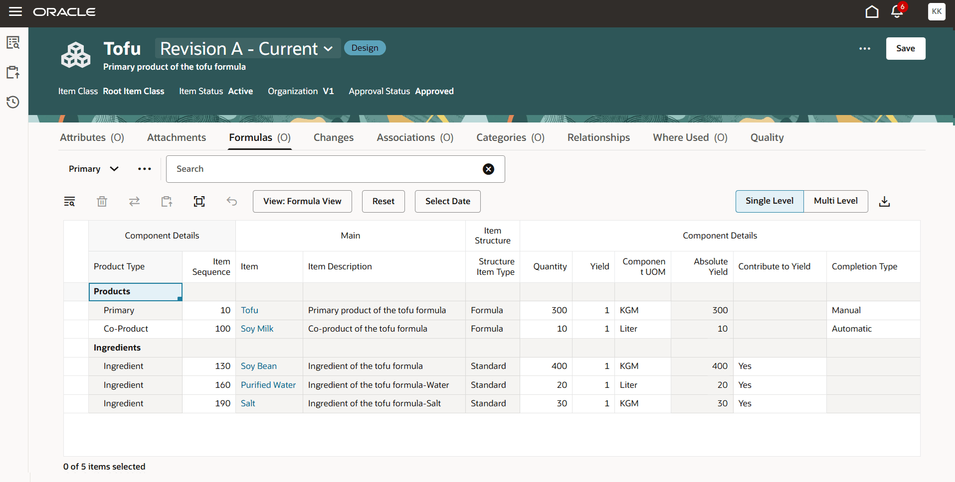 Configured View with Formula Attributes
