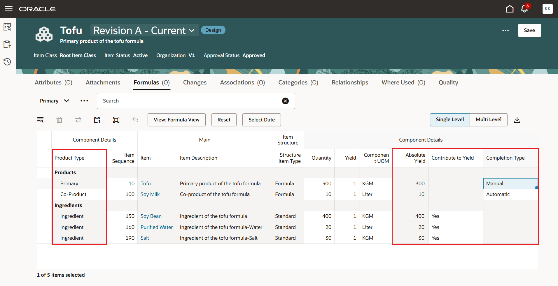 Component Level New Attributes