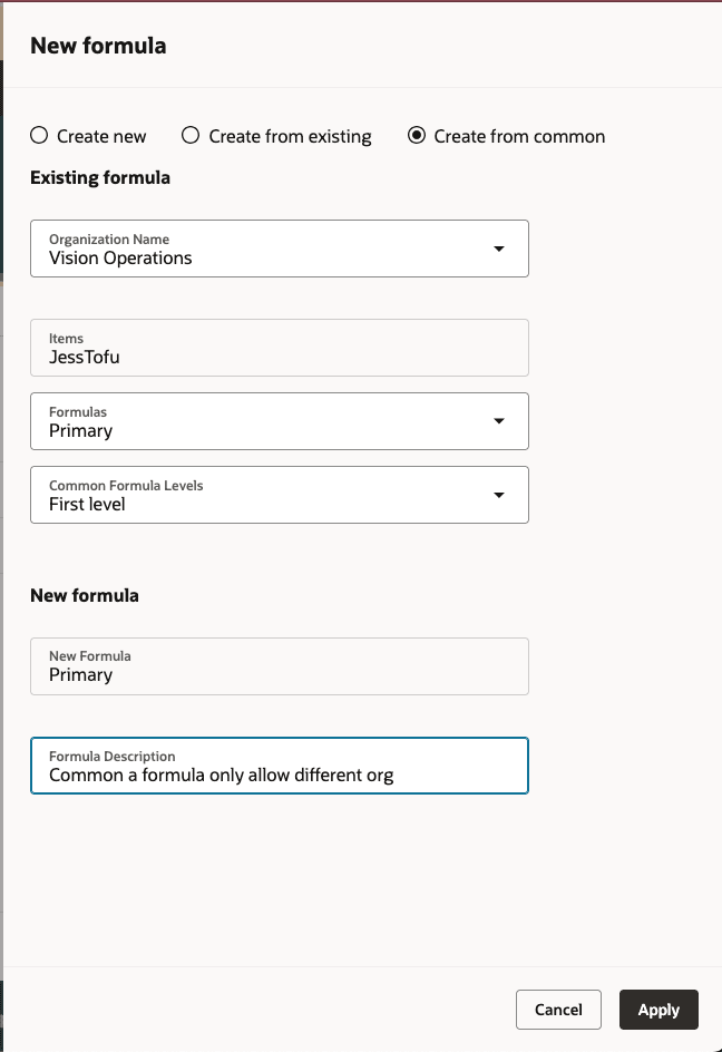 Create a Formula from Common