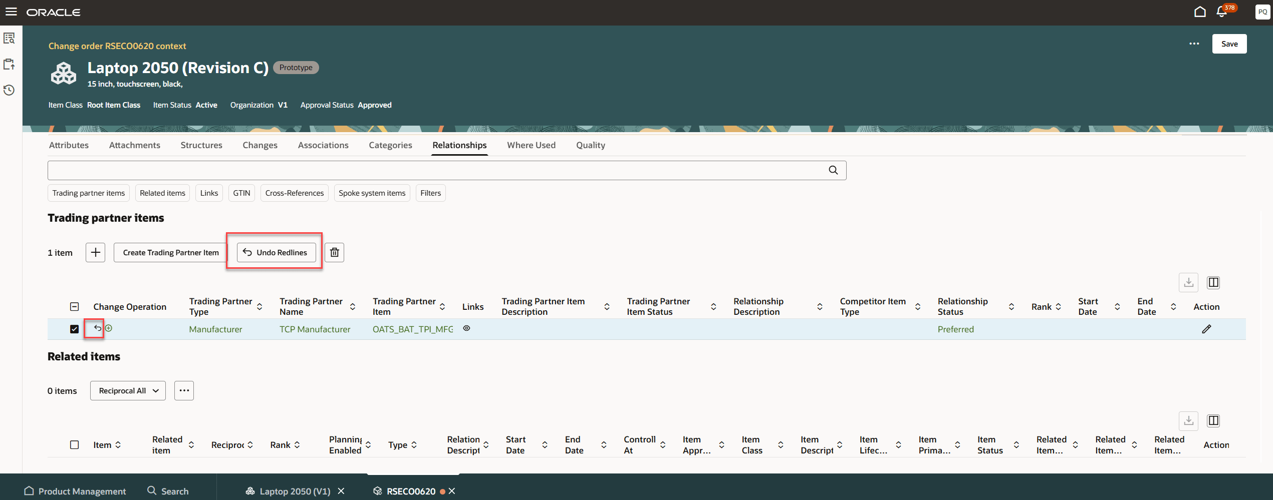 Undo Redlines for AMLs