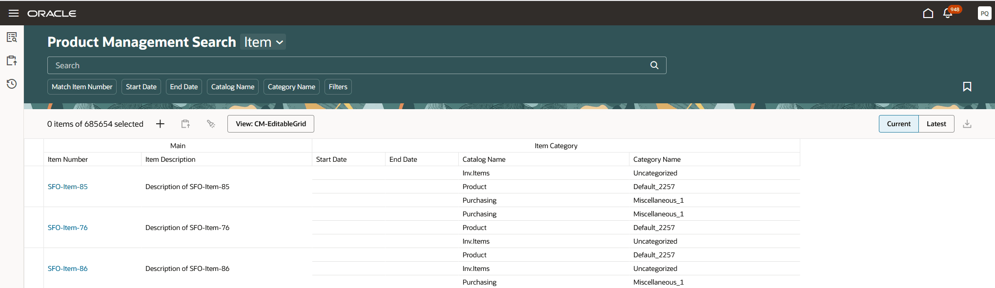 Items With One-to-Many Attribute Values