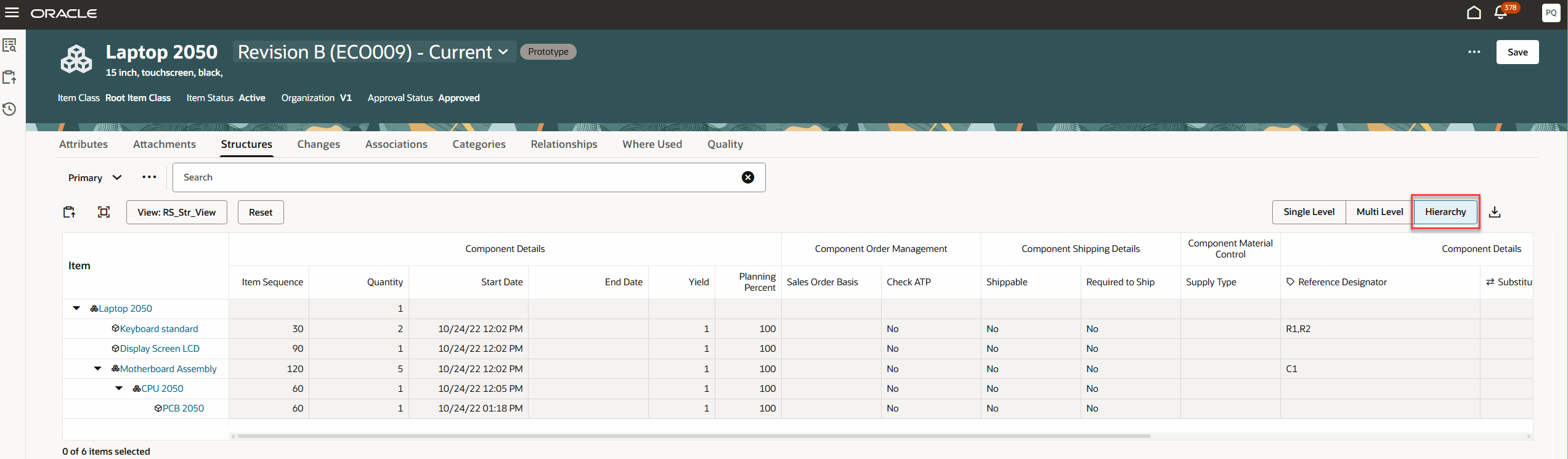 Hierarchy View of the Structure