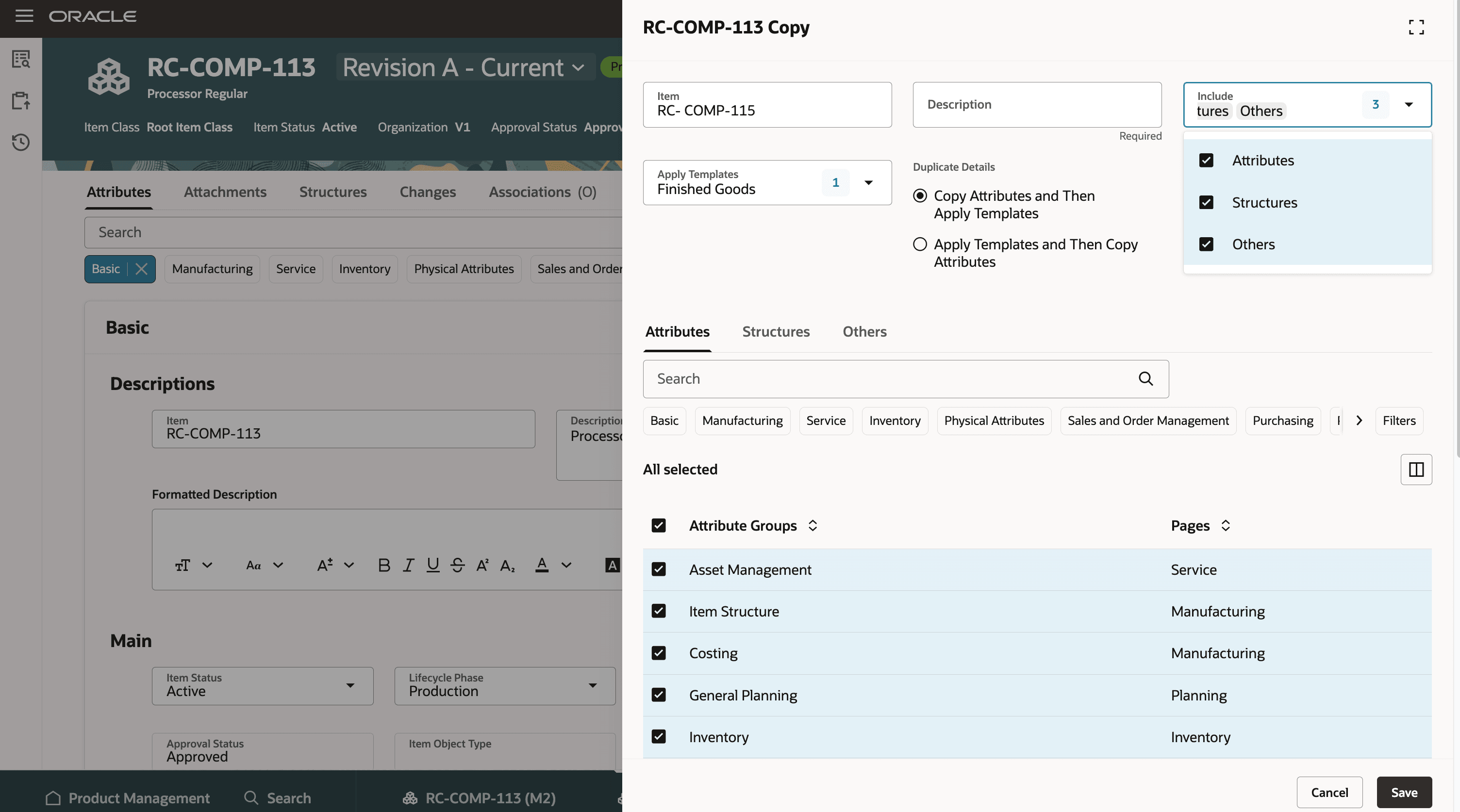 Copy Attributes to New Item