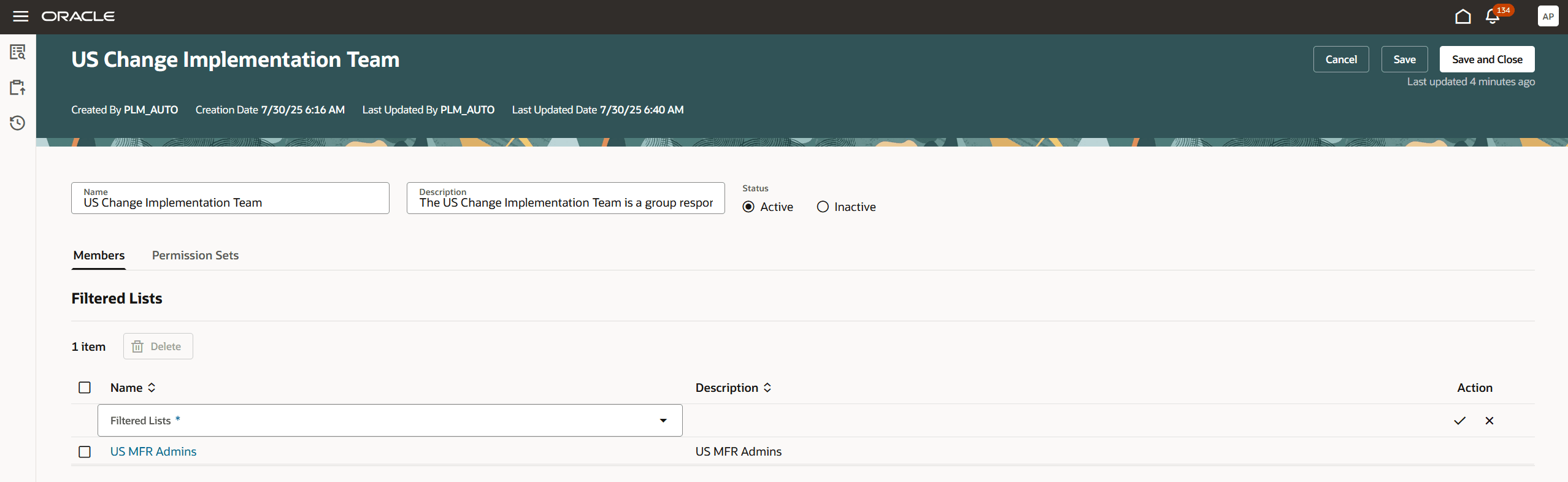 Members Tab on the Create Team Page