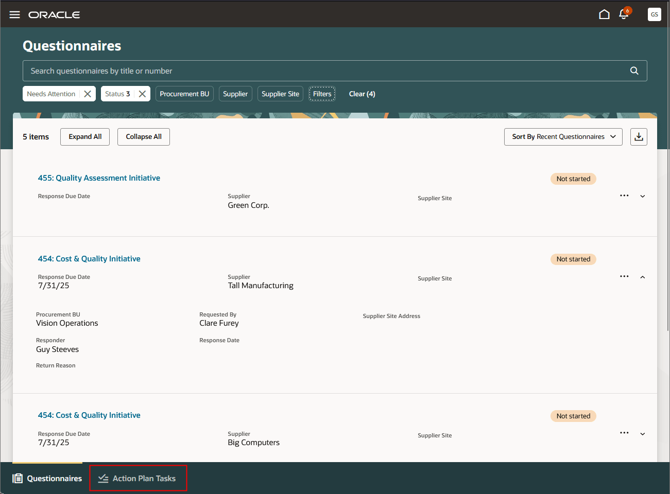 Supplier Qualification Landing Page for Internal Responders