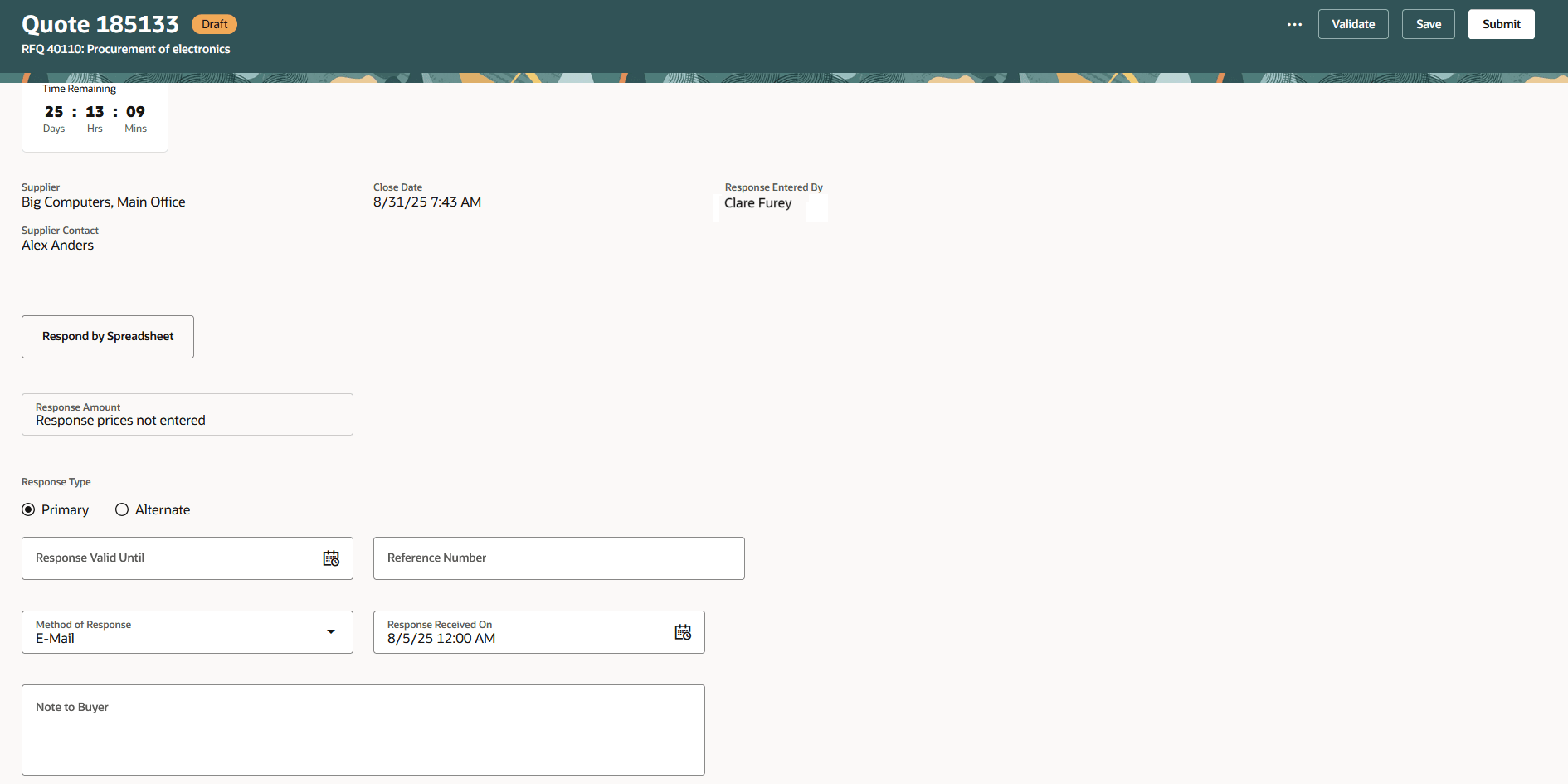 Create surrogate response page