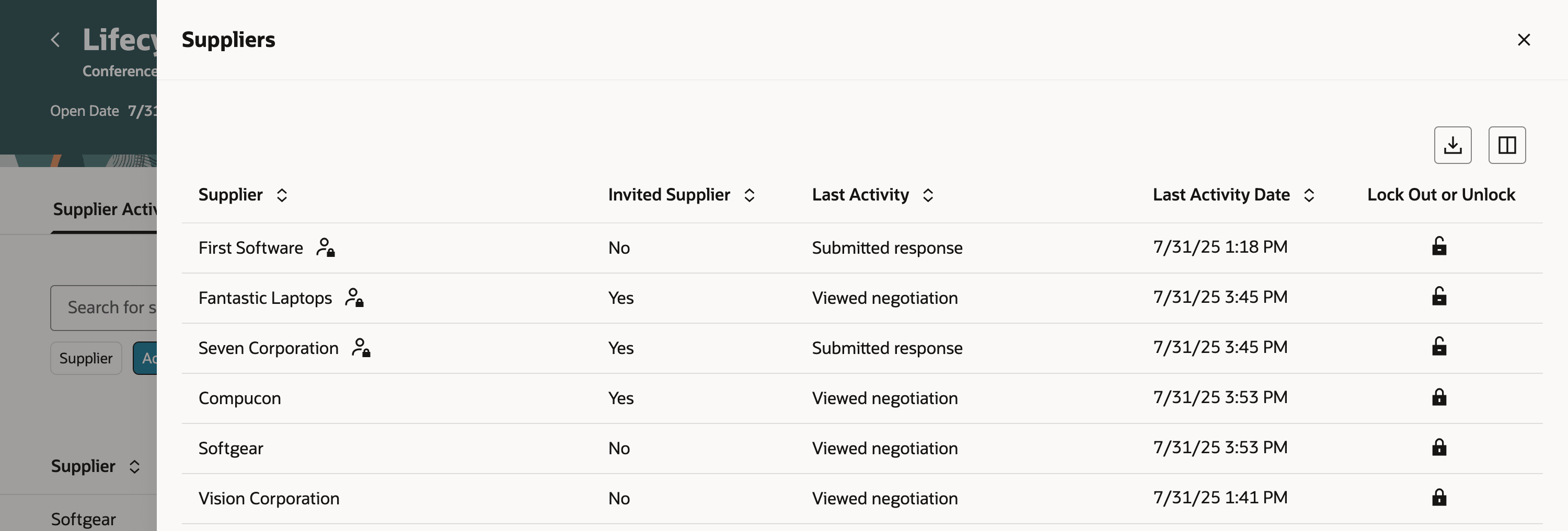 View, Lock out, and Manage Suppliers
