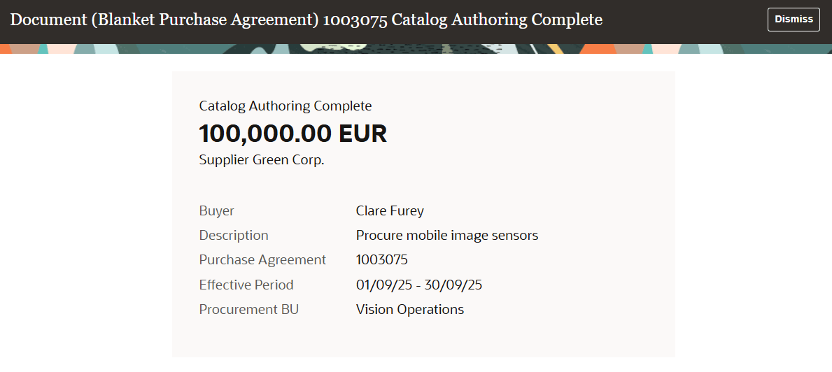 Catalog Authoring Complete&nbsp;FYI Notification