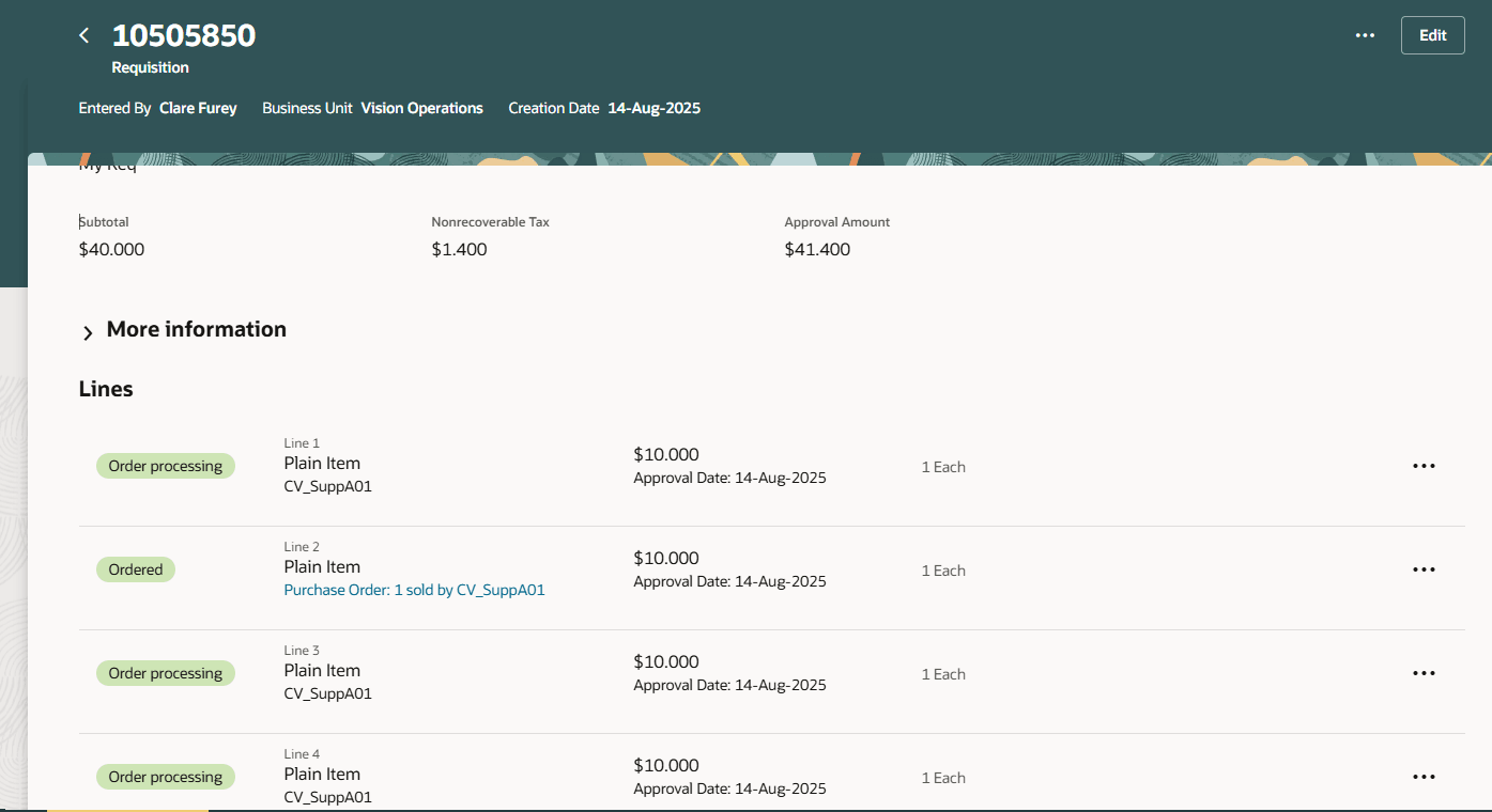 View Line Number in Requisition Details