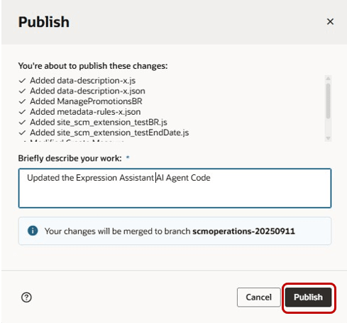 Publish Button
